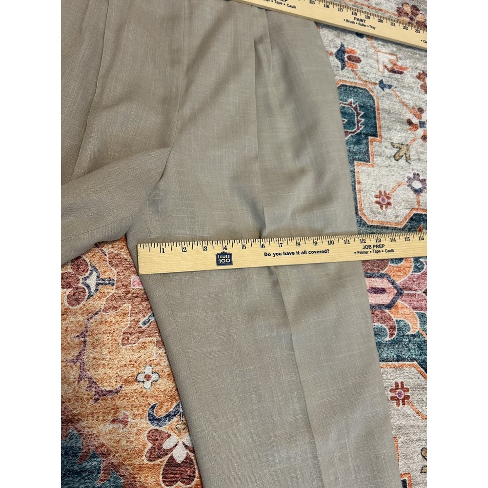 Vtg tan high Rise Made USA  pleated trousers‎ Pants Sz 12 Pockets Office Career - Picture 4 of 15